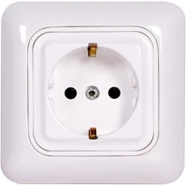 Розетка з заземленням 220V S 16А 2P+PE серія TAREL біла 200 ENEXT