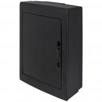 Щит розподільний пластиковий на 24 модулів e.plbox.pro.n.24b.black навісний чорний з непрозорими дверцятами IP40 CP32924B ENEXT