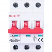 Автоматический выключатель 32A 10kA 3 полюса тип C e.industrial.mcb.100.3.C32 i0180024 E.NEXT