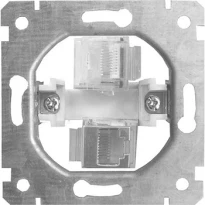 Механізм e.mz.16172.rj.12.45 розетки 2+1 телефон+комп'ютер під Jack RJ12 RJ45 серія LUX ins0010036 ENEXT