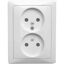 Комплект e.lux.1222L.2gz.ivory розетки подвійної без заземлення "слонова кістка" серія LUX ins0040066 ENEXT