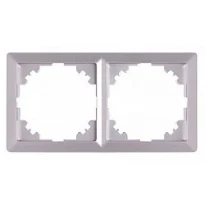 Рамка e.lux.10044L.2.fr.aluminium 2 поста "алюминий" серия LUX ins0040090 ENEXT