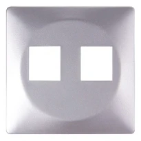 Панель e.lux.16121L.pn.aluminium для розетки двойной под Jack RJ12 или RJ45 "алюминий" серия LUX ins0040101 ENEXT