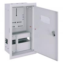 Шкаф для электросчетчика металлический e.mbox.pro.w.f3.12 IP31 встраиваемый под 3ф счетчик 12 модулей серый p0100226 ENEXT