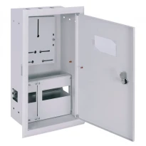Шкаф для электросчётчика металлический e.mbox.pro.w.f3.12 IP31 встраиваемый под 3ф счетчик 12 модулей серый p0100226 ENEXT