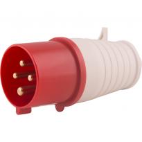 Силова вилка переносна пряма e.plug.pro.4.32 4К із заземленням 32A біло-червона p011005 E.NEXT