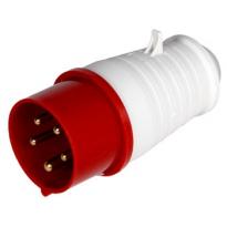 Силовая вилка переносная прямая e.plug.pro.5.32 5К с заземлением 32A бело-красная p011008 E.NEXT