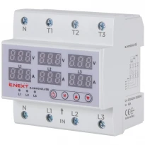 Реле защиты от перенапряжения и тока трехфазное 63А с индикацией e.control.v16 p0690026 ENEXT