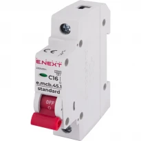 Автоматический выключатель однополюсный 16A 4,5kA 1 полюс тип C e.mcb.stand.45.1.C16 s002008 E.NEXT