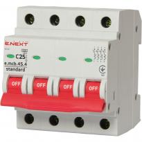 Автоматичний вимикач 25A 4,5kA 4 полюси тип C e.mcb.stand.45.4.C25 s002049 E.NEXT
