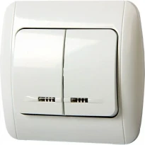 Выключатель 2-клавишный e.install.stand.812L с подсветкой серии STANDARD NEW белый s035020 ENEXT