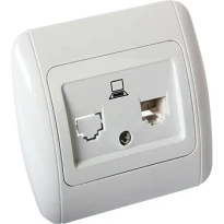 Розетка компьютерная e.install.stand.819С1 одинарная с рамкой серия STANDARD NEW белая s035032 ENEXT