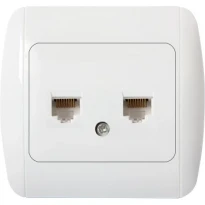 Розетка компьютерная e.install.stand.819С2 двойная с рамкой серия STANDARD NEW белая s035033 ENEXT