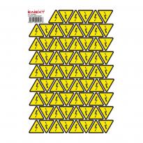 Самоклеюча наклейка "Блискавка" e.sticker.lightning.50 50х50мм жовто-чорна 62 шт/лист s053302 ENEXT