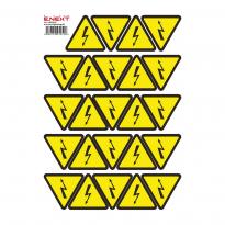 Самоклеющаяся наклейка "Молния" e.sticker.lightning.85 85х85мм желто-черная 20 шт/лист s053303 ENEXT