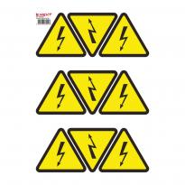 Самоклеющаяся наклейка "Молния" e.sticker.lightning.130 130х130мм желто-черная 8 шт/лист s053305 ENEXT
