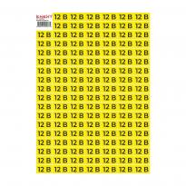 Самоклеюча наклейка "12В" e.sticker.voltage.12.1 40х20мм жовто-чорна 102 шт/лист s053308 ENEXT