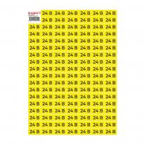 Самоклеюча наклейка "24В" e.sticker.voltage.24.1 40х20мм жовто-чорна 102 шт/лист s053310 ENEXT