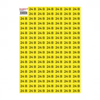 Самоклеюча наклейка "24В" e.sticker.voltage.24.1 40х20мм жовто-чорна 102 шт/лист s053310 ENEXT