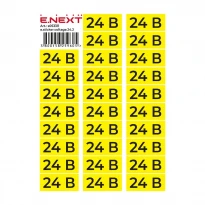 Самоклеюча наклейка "24В" e.sticker.voltage.24.2 90х38мм жовто-чорна 26 шт/лист s053311 ENEXT