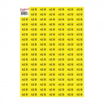 Самоклеюча наклейка "42В" e.sticker.voltage.42.1 40х20мм жовто-чорна 102 шт/лист s053314 ENEXT
