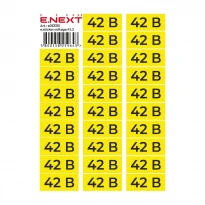 Самоклеюча наклейка "42В" e.sticker.voltage.42.2 90х38мм жовто-чорна 26 шт/лист s053315 ENEXT