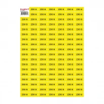 Самоклеюча наклейка "230В" e.sticker.voltage.230.1 40х20мм жовто-чорна 102 шт/лист s053316 ENEXT