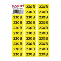 Самоклеющаяся наклейка "230В" e.sticker.voltage.230.2 90х38мм желто-черная 26 шт/лист s053317 ENEXT