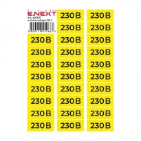 Самоклеюча наклейка "230В" e.sticker.voltage.230.2 90х38мм жовто-чорна 26 шт/лист s053317 ENEXT