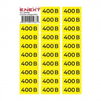 Самоклеюча наклейка "400В" e.sticker.voltage.400.2 90х38мм жовто-чорна 26 шт/лист s053319 ENEXT
