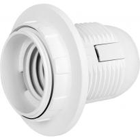 Патрон пластиковий Е27 з гайкою e.lamp socket with nut.E27.pl.white білий s9100016 ENEXT