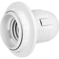 Патрон пластиковий Е27 з гайкою e.lamp socket with nut.E27.pl.white білий s9100016 ENEXT