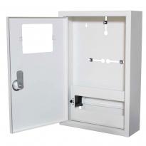 Шкаф для электросчетчика металлический ЯУР-1Н-10Э эк. под 1ф счетчик 10 модулей IP31 навесной 220x355x100мм серый ENEXT
