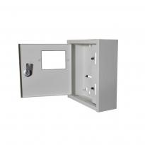 Шкаф для электросчетчика металлический ЯУР-1Н-4Э эк. под 1ф счетчик 4 модуля IP31 навесной 260x245x100мм серый ENEXT