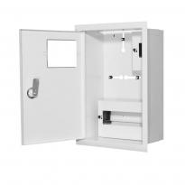 Шкаф для электросчетчика металлический ЯУР-1В-12 эк. под 1ф счетчик 12 модулей IP31 встраиваемый 250x355x135мм серый ENEXT