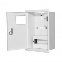 Шкаф для электросчетчика металлический ЯУР-1В-12Э эк. под 1ф счетчик 12 модулей IP31 встраиваемый 250x355x100мм серый ENEXT