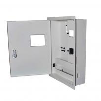 Шкаф для электросчетчика металлический ЯУР-3В-24Э эк. под 3ф счетчик 24 модуля IP31 встраиваемый 310x425x100мм серый ENEXT