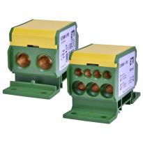 Блок распределительный EDBM-1/PE 160A 1 полюс 1 вход 8 выходов зеленый+желтый 001102411 ETI