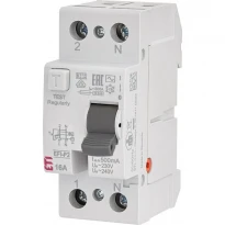 УЗО EFI-P2 AC 16/0.5 16A 500mA 10kA тип AC 1 полюс+N 002061240 ETI