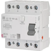 УЗО EFI-P4 A 40/0.3 40A 300mA 10kA тип A 3 полюса+N 002061532 ETI