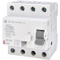 УЗО EFI-4 A eV 25/0.03 25A 30mA 10kA для защиты зарядных устройств электротранспорта 3 полюса+N 002062632 ETI