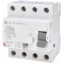 УЗО EFI-4 A eV 63/0.03 63A 30mA 10kA для защиты зарядных устройств электротранспорта 3 полюса+N 002062634 ETI