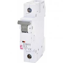 Автоматичний вимикач 2A 6kA 1 полюс тип B ETIMAT 6 1p B2 002111510 ETI