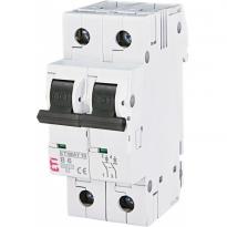 Автоматичний вимикач 6A 10kA 2 полюси тип B ETIMAT 10 2p B6 002123712 ETI