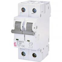 Автоматичний вимикач 20A 6kA 2 полюси тип C ETIMAT 6 2p C20 002143517 ETI