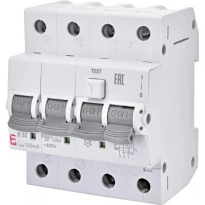 Дифференциальный автомат 10A 30mA 6kA 4 полюса тип B тип AC KZS-4M 3p+N AC B10/0.03 002174002 ETI