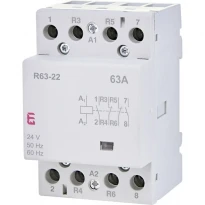Электромагнитный контактор бесшумный R 63-22 4 полюса 63A AC 24V 2NO+2NC 002463471 ETI