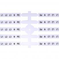 Маркировочная табличка EO3 L1,L2,L3,N,PE белая 003901816 ETI