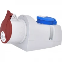 Силовая розетка комбинированная EZCZ -S 1653 3P+N+PE 16A 2P+PE 16A IP44 красно-синяя 004482051 ETI