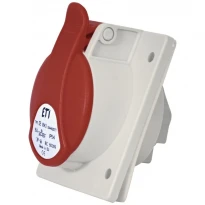 Силовая розетка встраиваемая EE 1643 16A 3P+PE IP54 красная 004482077 ETI